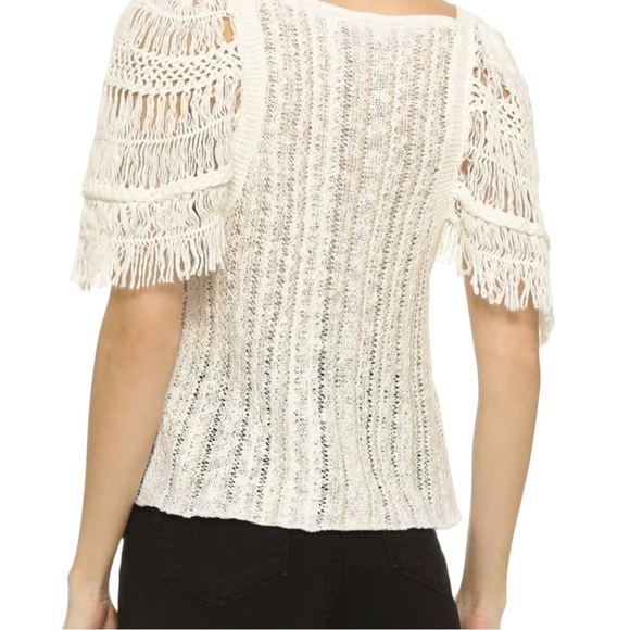 Free People Blackbird Crochet Top, Y2K Knit Blouse Summer Beach Boho Cottagecore - Picture 2 of 12